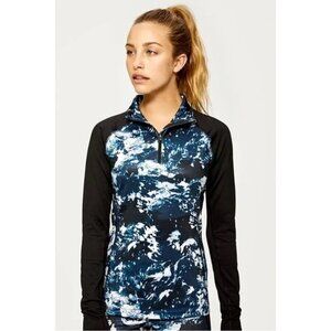 Lolë, size xs Women's marine ocean wave Patterned Long Sleeve fitted pull over